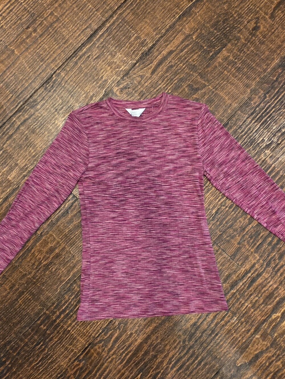 NWT Market & Spruce Burgundy Marled Long Sleeve Top Size S
